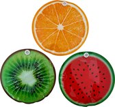3BMT Platte Koelelementen - 3 stuks - 16 x 16 x 2 cm - fruit design