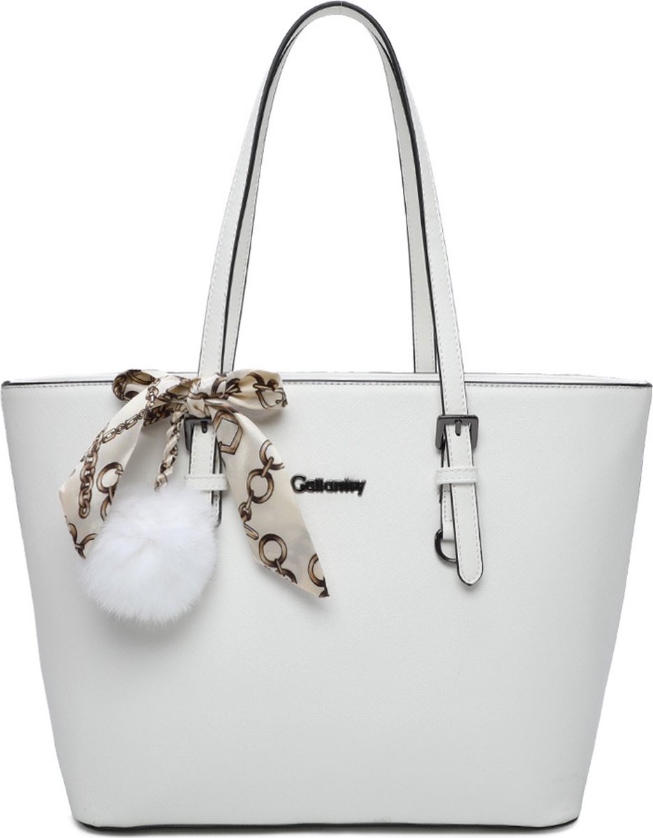 Gallantry - Dames Tas Shopper - Handtas - Schooltas - Werktas - geschikt voor A4 - Wit