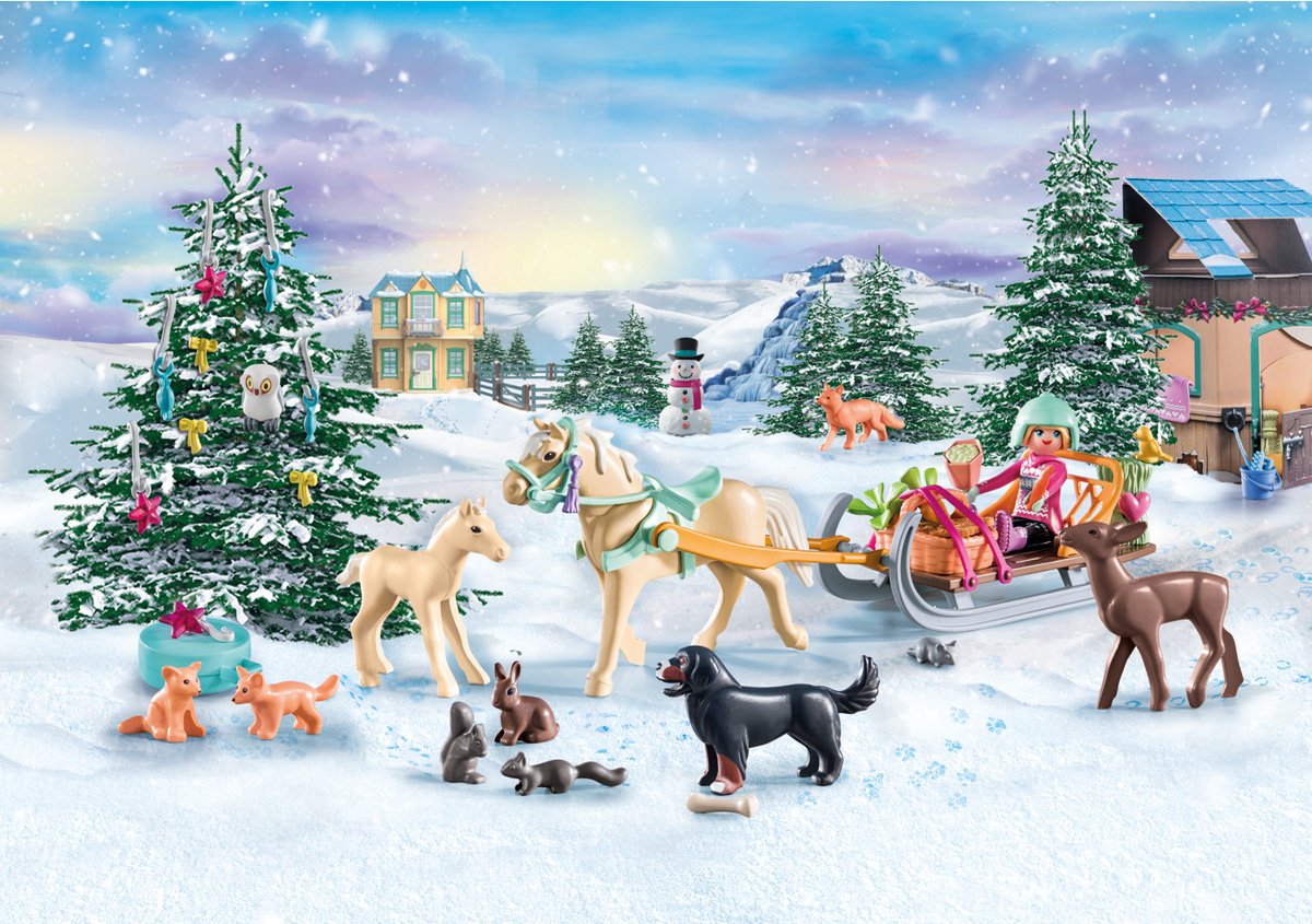 PLAYMOBIL Adventskalender Paarden: kerst sleerit - 71345 — afbeelding 6