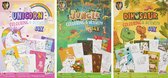 Grafix Set van 3 Kleur- en activiteitenboeken | Vakantieboek voor Kinderen | Unicorn - Jungle - Dino | Zoek de Verschillen - Kleurplaten - Doeboek - Opdrachtenboekje | Geschikt voor kinderen vanaf 3+ jaar