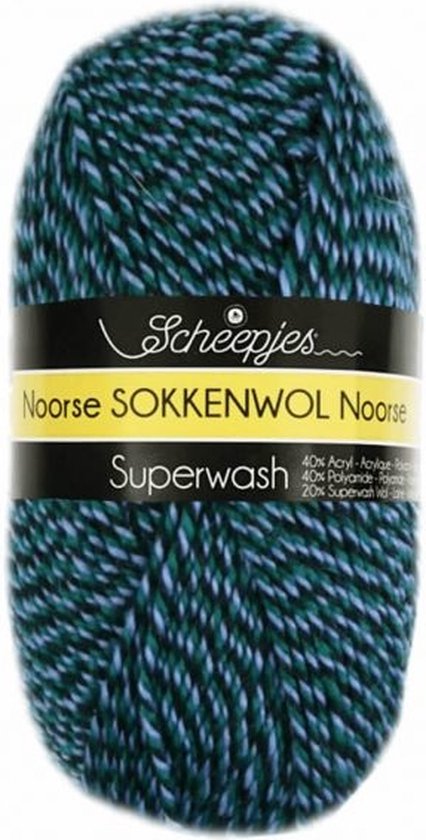 Scheepjes Noorse Wol Markoma 100g - 6852 Groen/Zwart/Blauw