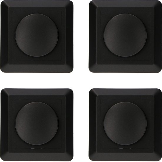 Complete dimmerknoppen in zwart - 4 stuks
