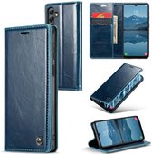 CaseMe - Telefoonhoesje geschikt voor Samsung Galaxy A24 4G - Wallet Book Case - Met Magnetische Sluiting - Blauw