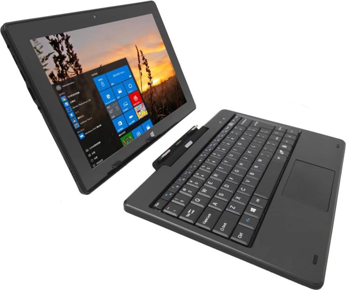 Lipa KP-01 Windows 11 Tablet 10 inch 4/64 GB met keyboard - Windows tablet - Alternatief Microsoft Surface - 64 GB opslag - Met Magnetisch toetsenbord inklapbaar - SD aansluiting extra geheugen - HDMI aansluiting - Tablet en laptop