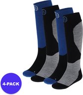 Apollo (Sports) - Chaussettes de ski enfant - Unisexe - Multi Blauw - 31/34 - 4-Pack - Forfait économique