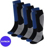 Apollo (Sports) - Skisokken kind - Unisex - Multi Blauw - 27/30 - 6-Pack - Voordeelpakket
