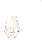 HV Windlicht glas & messing 24,5x30cm