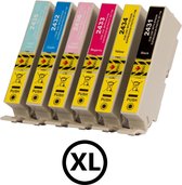 Geschikt voor Epson 24 / 24XL inktcartridges - Zwart, Cyaan, Magenta, Geel, Licht Cyaan en Licht Magenta - 6 Inktpatronen