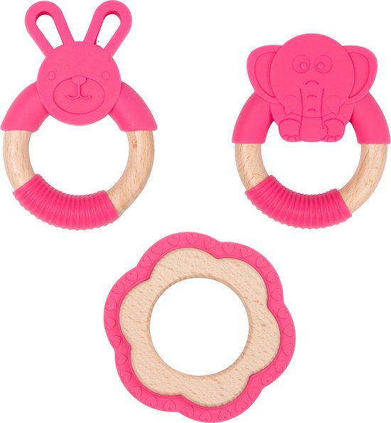 VGEBY Babybijtringspeelgoed, Houten Bijtringen Set van 5 VGEBY Babybijtringspeelgoed, Houten Bijtringen Set van 5