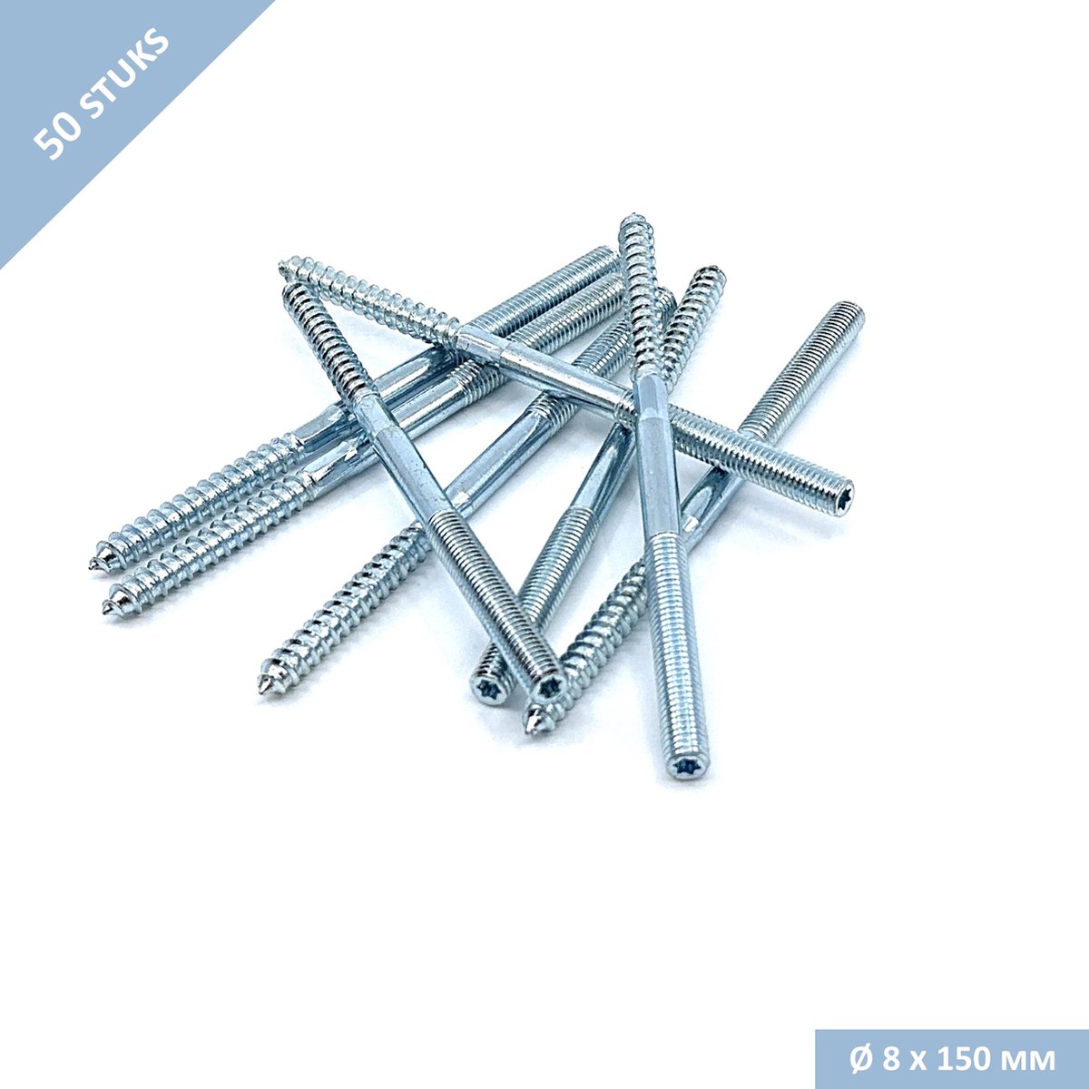 UFAST stokeind M8 x 150 mm - Torx aandraaimogelijkheid - Verzinkt - 50 stuks