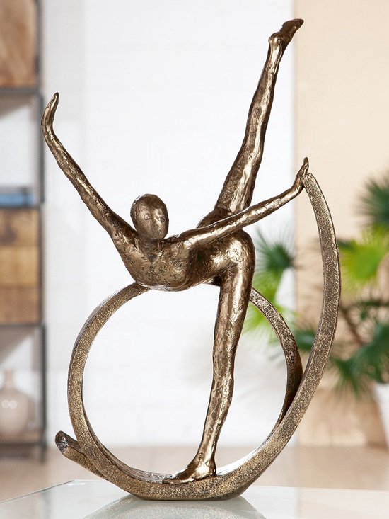 sculptuur dance elegant - poly resin - 16x25x40- goudkleur