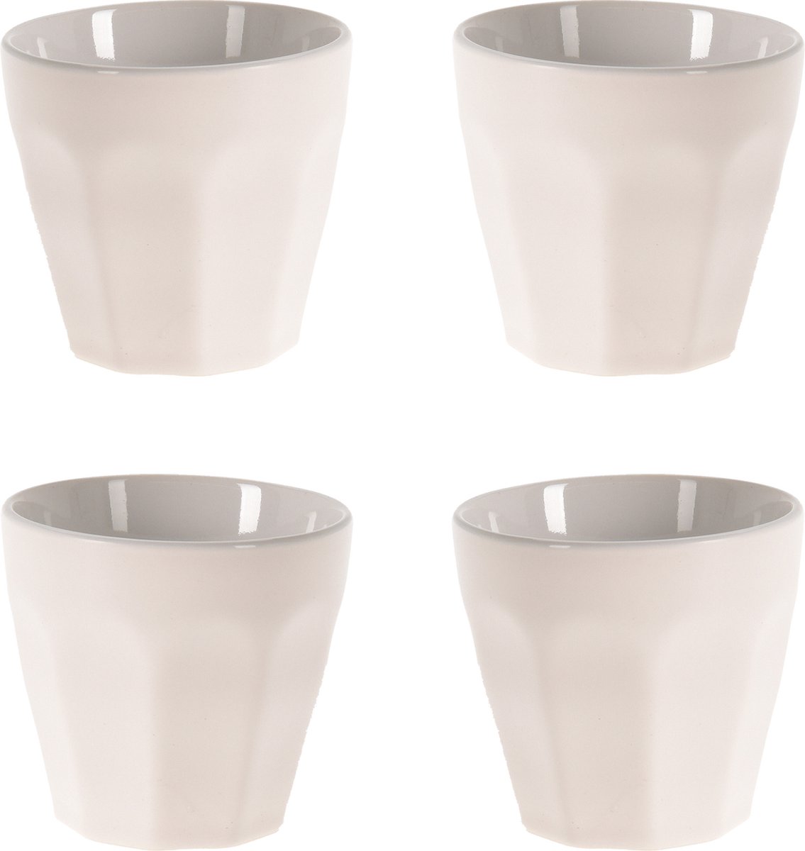 Excellent Houseware espresso/koffie kopjes - 12x - wit - porselein - 90 ml