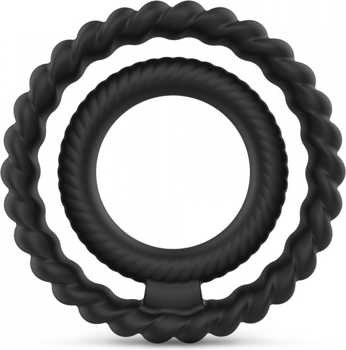 Goedkoopste Dorcel - Dual Ring - Siliconen Rekbare Cockring – Zwart