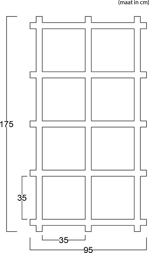 Kansas kast - Kartonnen Open Vakkenkast van Honingraat - 38x95x175 cm - Kartonnen meubels - KarTent