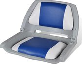 vidaXL - Opklapbare - bootstoel - met - blauw-wit - kussen - 48x51x41 - cm