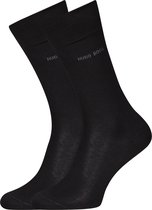 HUGO BOSS George uni (1-pack) - herensokken katoen - zwart -  Maat: 45-46