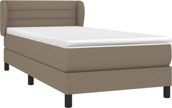 vidaXL Sommier tapissier avec matelas Tissu taupe 100 x 200 cm