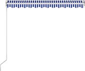 vidaXL - Luifel - handmatig - uittrekbaar - 300x250 - cm - blauw - en - wit