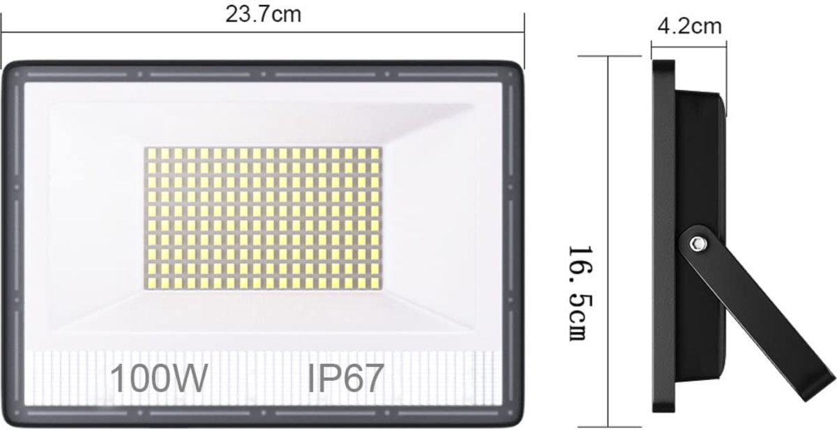 2 Pièces Projecteur LED Extérieur 100W, 10000LM éclairage de