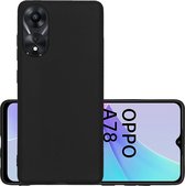 Hoes Geschikt voor OPPO A78 5G Hoesje Cover Siliconen Back Case Hoes - Zwart