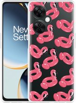 Cazy Hoesje geschikt voor OnePlus Nord CE 3 Lite 5G Inflatable Flamingos