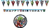 The Avengers – Feestpakket – Vlaggenlijn - letterslinger – Folie ballon – Versiering - Kinderfeest.