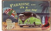 Wandbord – Mancave – Paradise - Beach – Vintage - Retro - Wanddecoratie – Reclame bord – Restaurant – Kroeg - Bar – Cafe - Horeca – Metal Sign - 20x30cm