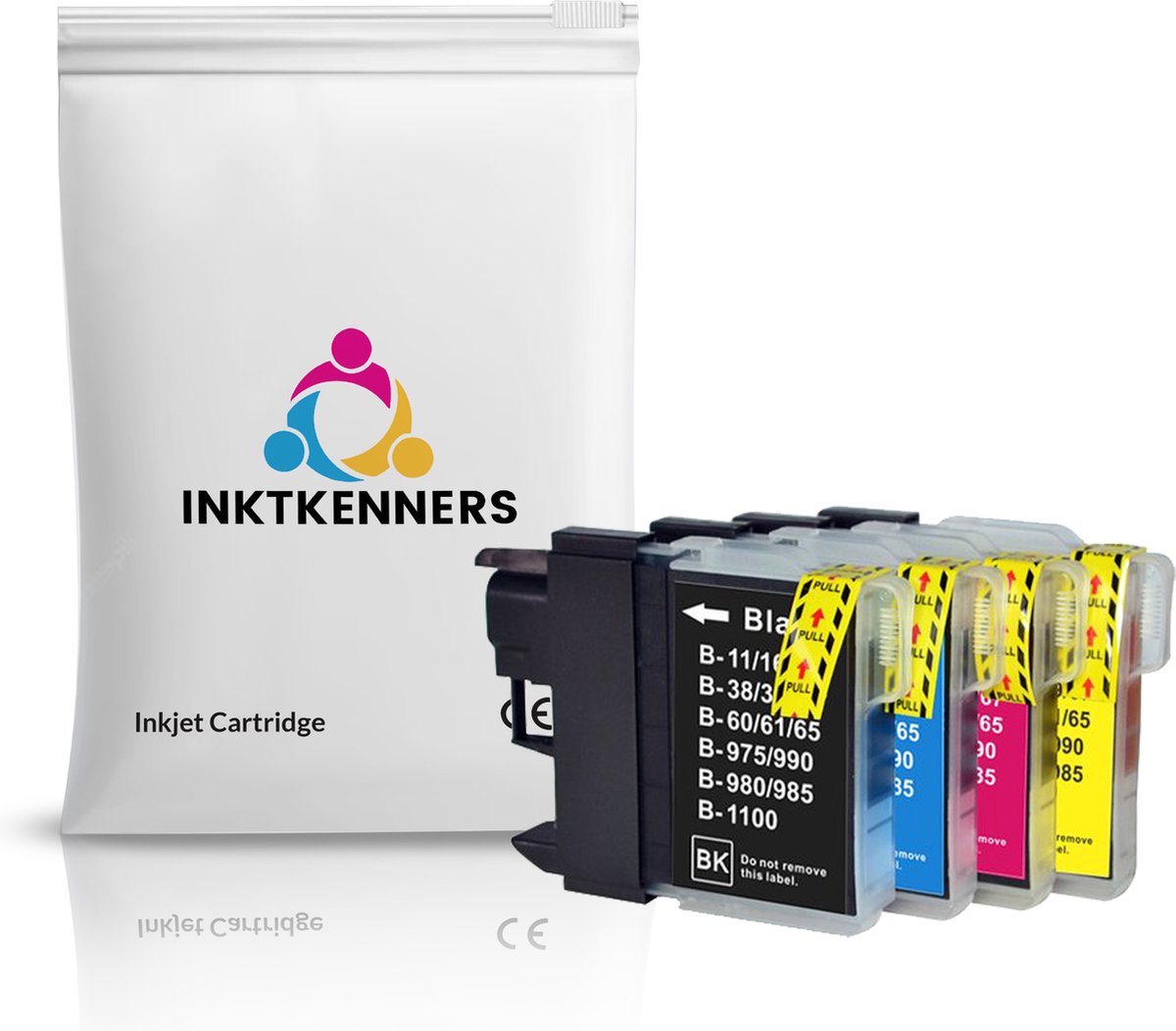 Inktcartridges Geschikt voor Brother LC1100/LC980/LC985 | Multipack van 4 stuks | Geschikt voor Brother DCP-185 C - DCP-385 C - DCP-395 CN - DCP535 CN - DCP585 CW - DCP-6690 CW - DCP-J615