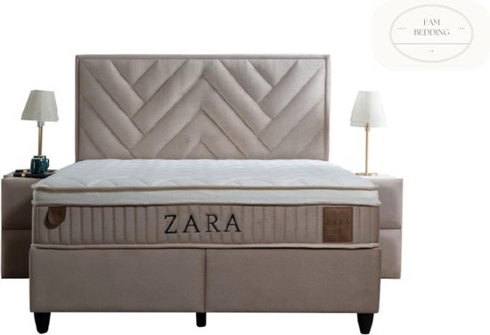 2 Persoons Opberg Boxspring ZARA Taupe/bruin 160x200