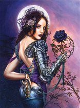 Papier peint photo - Papier peint intissé - Alchimie - Rosa Noctis - Femme à la rose - Dark Art - 206 x 275 cm