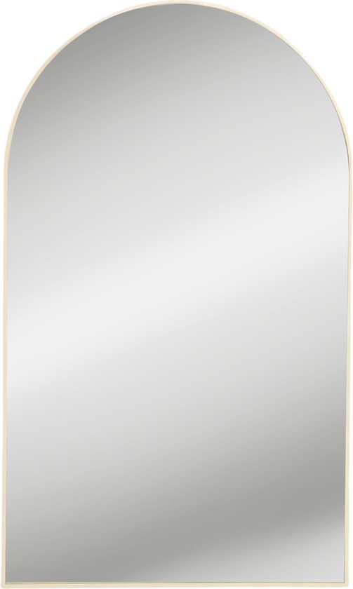 Grote Passpiegel Ovaal Beige - Metaal - Spiegel - Hangspiegel - Wandspiegel - 180x100 cm