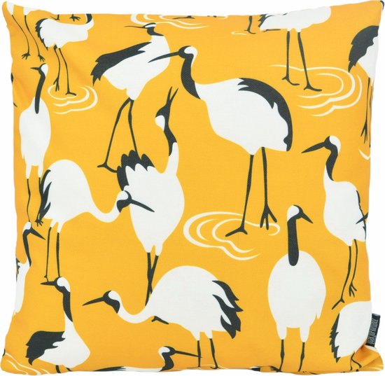 Sierkussen Oiseaux grues / Grues - Plein air/ Outdoor Collection | 45 x 45 cm | Polyester