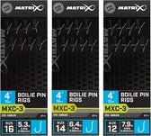 Matrix Onderlijn MXC-3 Boilie Pin Rigs 10cm - Eyed Barbless (8 pcs) - Maat : Haak 16 - 0.165mm