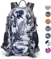 TAN.TOMI - Backpack - Wandelrugzak Dames & Heren - Outdoor Rugzak - Grijs Camouflage - 30 Liter/Hoes