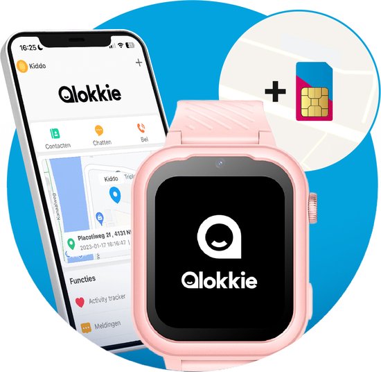 Qlokkie Kiddo Pro - Montre GPS Enfant 4G - Tracker GPS - Appel vidéo -  Définir la zone... | bol