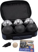 Puck Outdoor Games - Jeu de boules set in tas - zilver/zwart - met but en meetlint