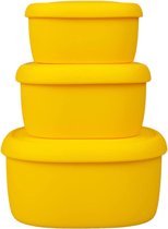 Siliconen voedselopslagcontainerset - herbruikbare luchtdichte voedselcontainers met deksel - lunch- en bentoboxen voor volwassenen en kinderen - vriezer geel