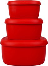 Siliconen voedselopslagcontainerset - herbruikbare luchtdichte voedselcontainers met deksel - lunch- en bentoboxen voor volwassenen en kinderen - vriezer rood