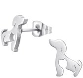 CS Joy - Hond oorbellen - Chirurgisch staal - 8 x 11 mm - Hondje oorknoppen