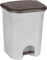 Keeeper - Pedaalemmer / Prullenbak met twee uitneembare 11L afvalbakken - Zilver