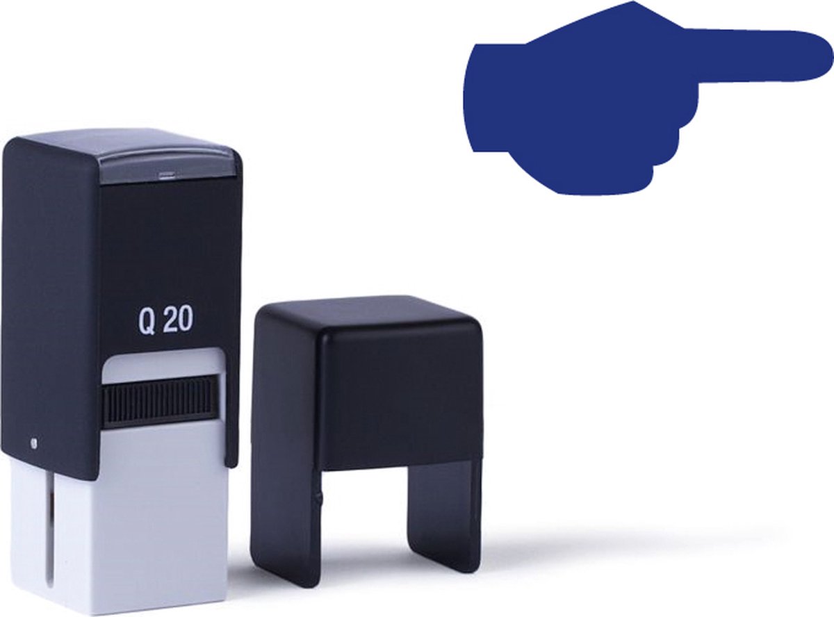 Stempel | Wijzende hand | 15x8mm | Blauw