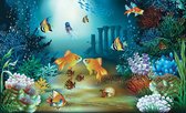 Fotobehang - Vlies Behang - Vissen in het Aquarium - 208 x 146 cm