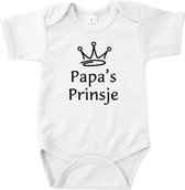 Vaderdag Cadeau - Romper Papa’s Prinsje - Maat 68 - Kleur Wit - 100% Katoen