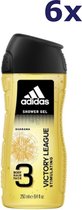 6x Adidas Douche & Shampooing Homme - Victory League 250ML