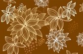 Flowers Abstract Brown Photo Wallcovering