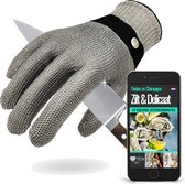TEN® Oesterhandschoen RVS Maat L met Binnenhandschoen + 41 Oesterrecepten eBook & Giftcard - Slagershandschoen - Snijbestendige handschoenen - Zwart