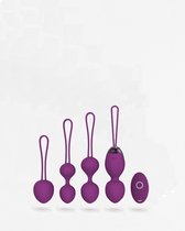 Playbird® - Bekkenbodemtrainer XL paars - set van 4 met afstandsbediening - incontinentie - kegel balls