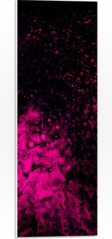 PVC Schuimplaat- Mix van Roze Vlekken op Zwarte Ondergrond - 20x60 cm Foto op PVC Schuimplaat