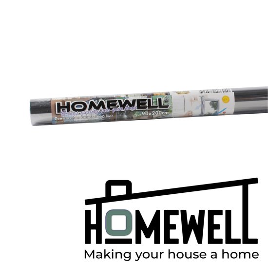 Homewell Zonwerende HR Raamfolie 120x300cm - Statisch Isolerende folie met Spiegeleffect - Zilver (incl. Rakel) - Homewell