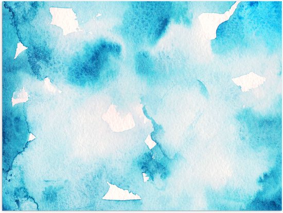 Poster Glanzend – Blauw met Wit Gemixte Kleuren - 40x30 cm Foto op Posterpapier met Glanzende Afwerking